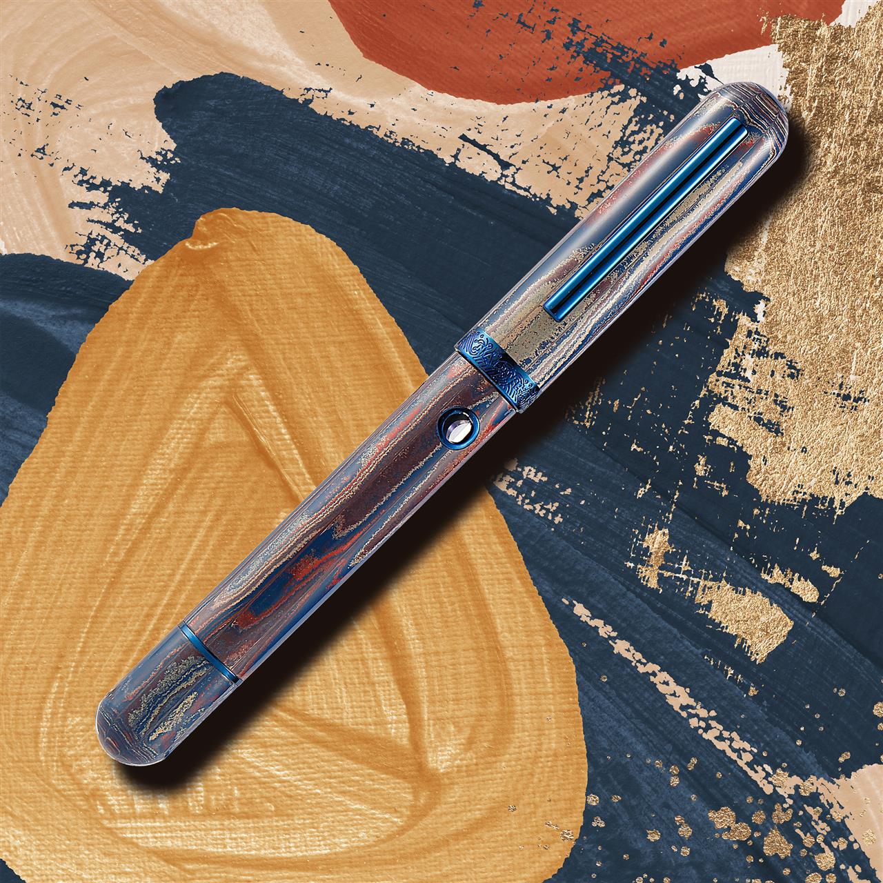 Nahvalur Nautilus The Blue Ringed fountain pen Blue | Casa della